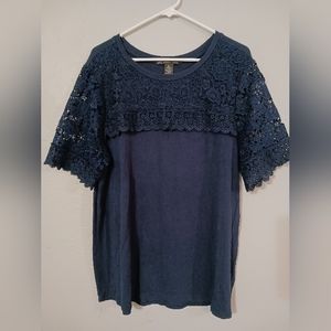 Adrianna Papell Crochet Lace Blouse